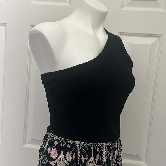 RACHEL Rachel Roy Casual One-Shoulder Maxi Dress Black & floral Size M - Picture 6 of 15